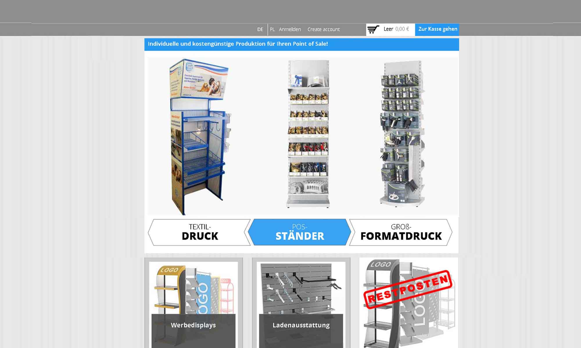 Werbedisplays und Werberegale fuer Point of Sale